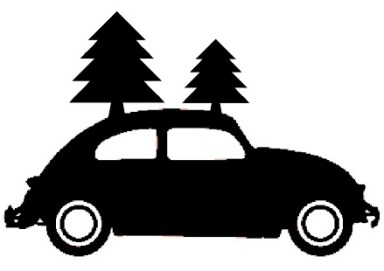 Kussenhoes Auto met kerstbomen